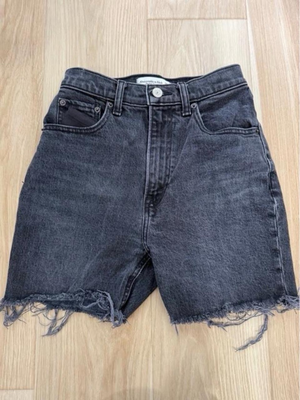 Abercrombie & Fitch Charcoal Cutoff Denim Shorts